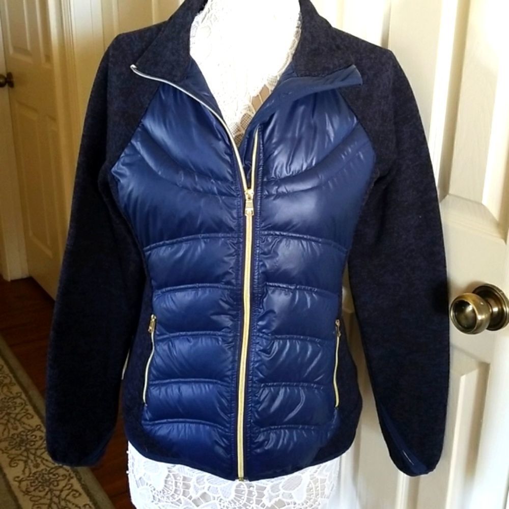 London Fog Hybrid Goose Down Puffer Jacket Gorpcore Size Small - Picture 2 of 11